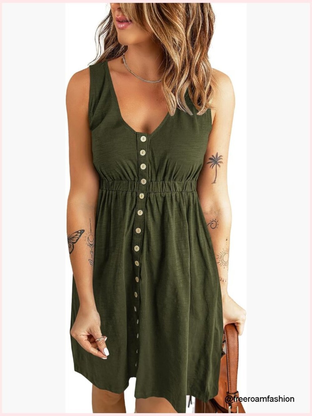 Sleeveless Tank Dress Mini A-Line Flowy Sun Dress